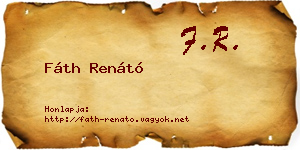Fáth Renátó névjegykártya